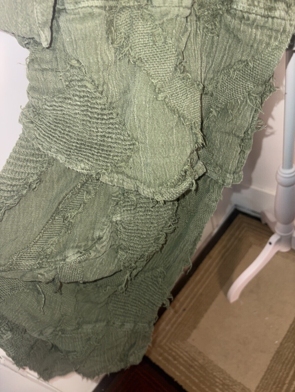 Olive Green Distressed Cargo Wide-Leg Pants - Picture 7 of 14